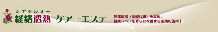 経路浸熱ケアーエステ/体深部温（基礎代謝）を高め、健康レベルをさらに改善する画期的施術！